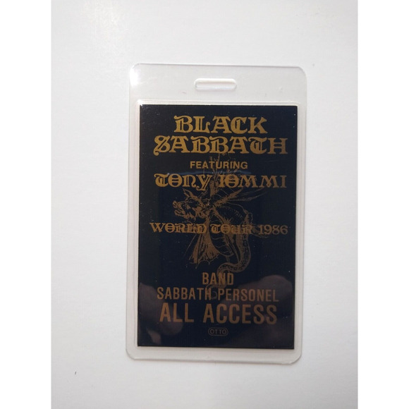 Black Sabbath Tony Iommi Backstage Pass Original 1986 Vintage UNUSED Heavy Metal - Picture 2 of 3